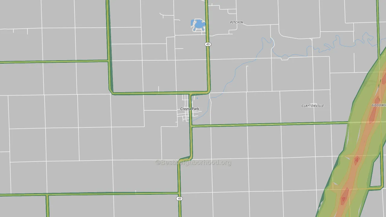 60924, IL Map of Noise Levels in 60924