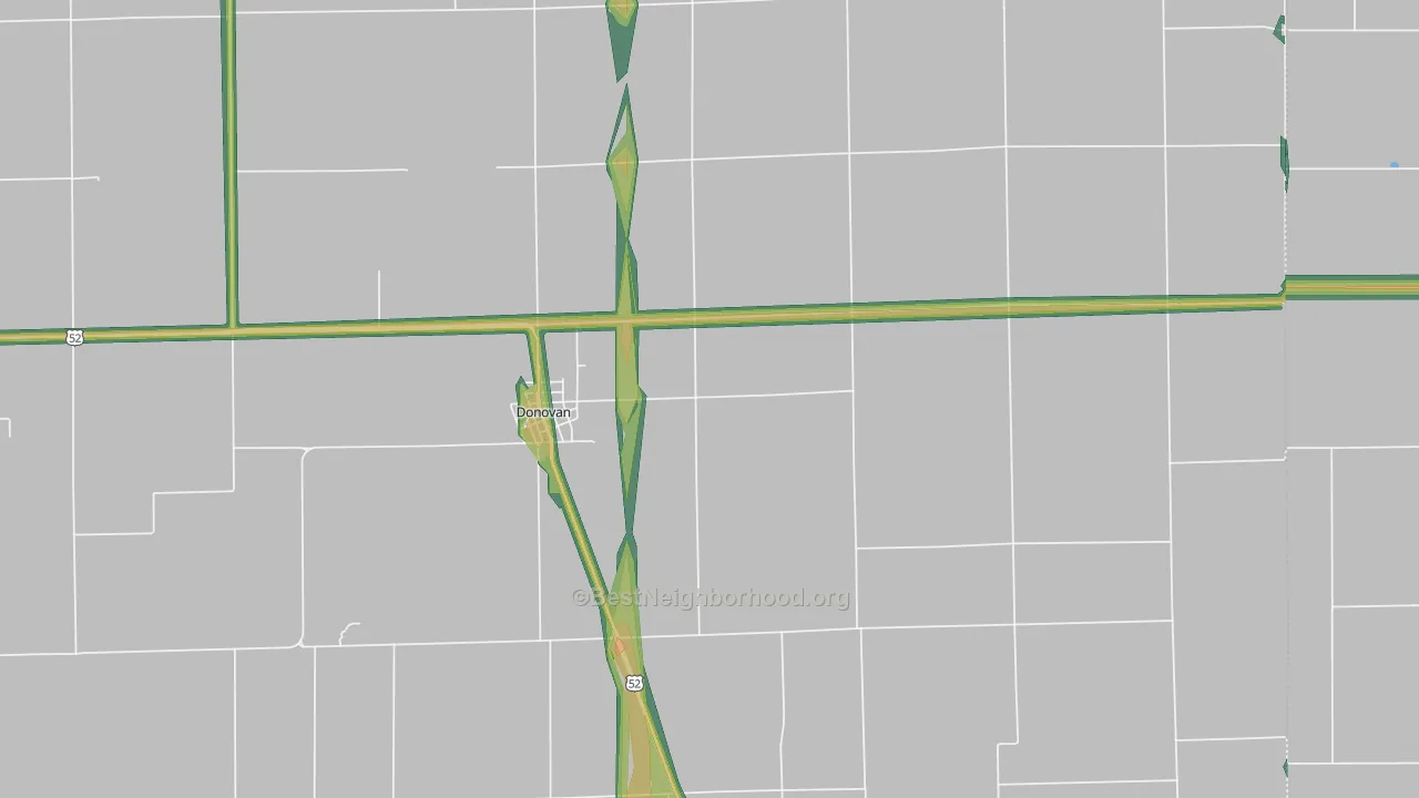 60931, IL Map of Noise Levels in 60931