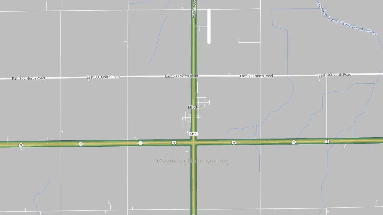 60933, IL Map of Noise Levels in 60933