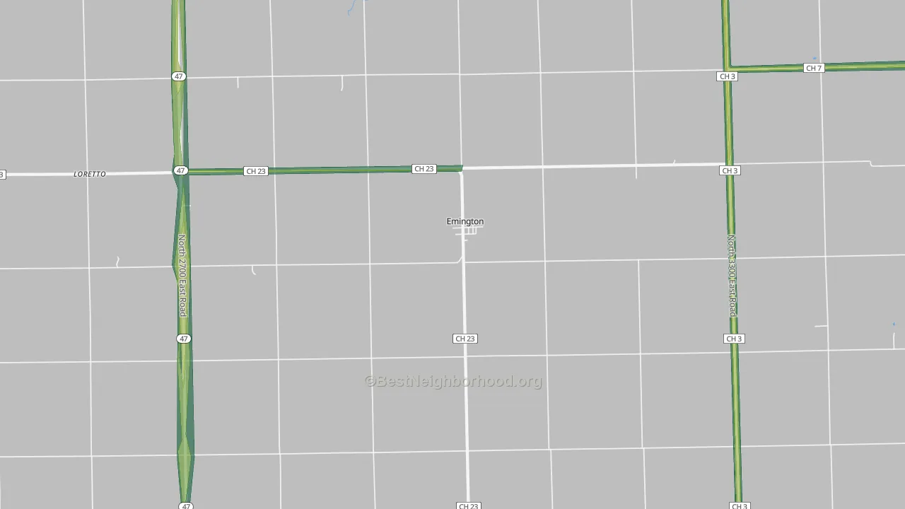60934, IL Map of Noise Levels in 60934