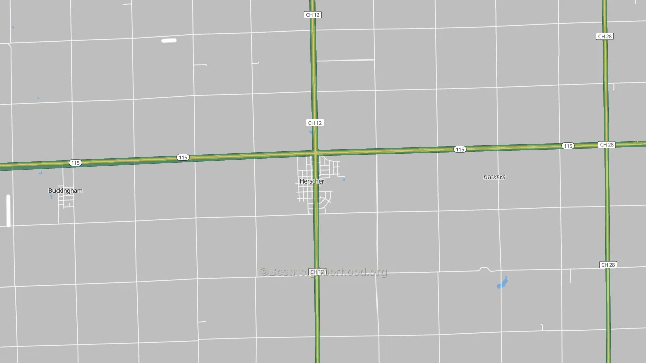 60941, IL Map of Noise Levels in 60941