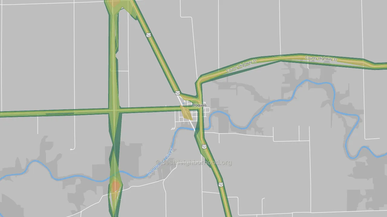 60945, IL Map of Noise Levels in 60945