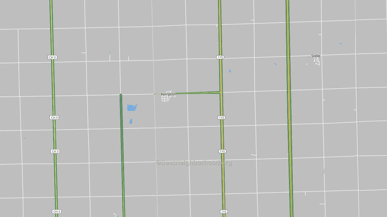 60946, IL Map of Noise Levels in 60946