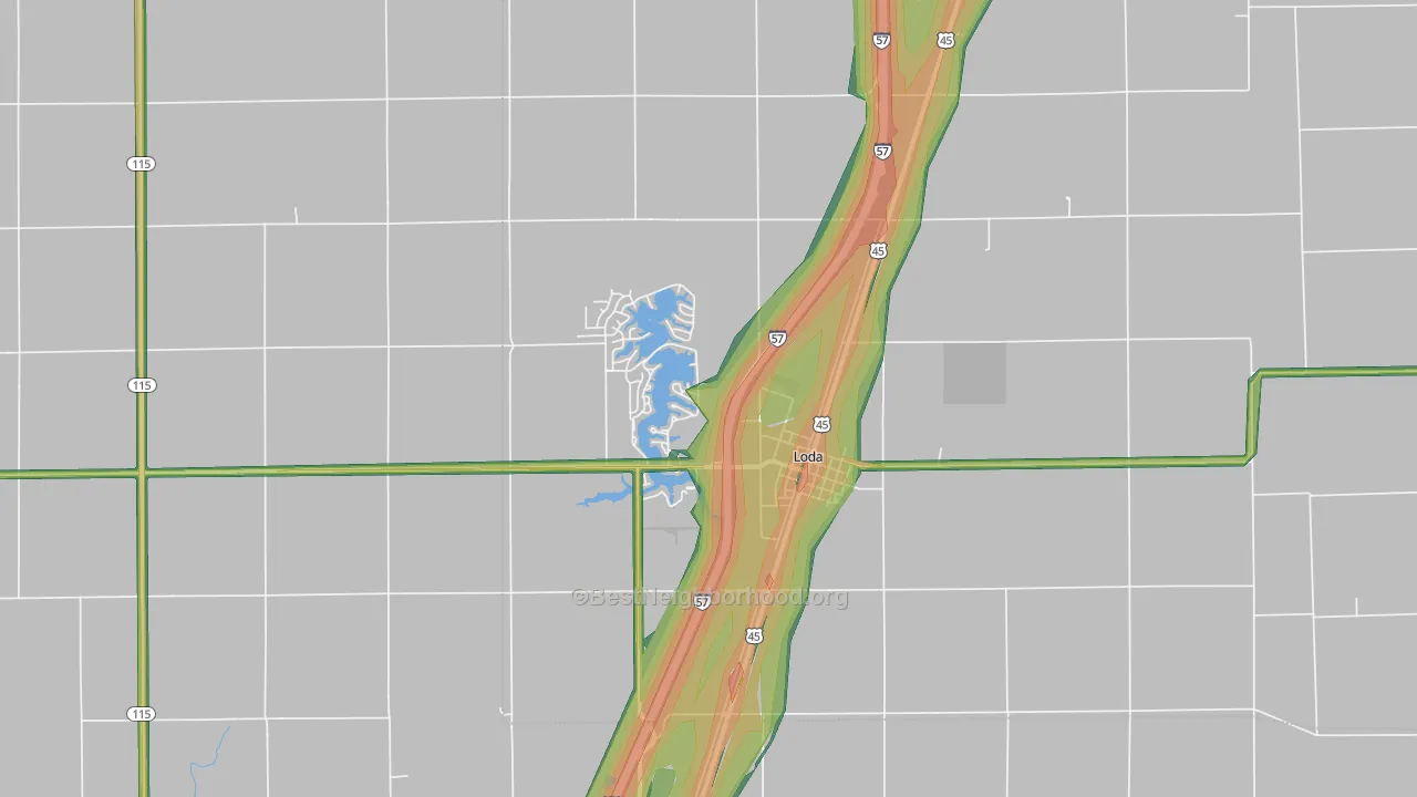 60948, IL Map of Noise Levels in 60948