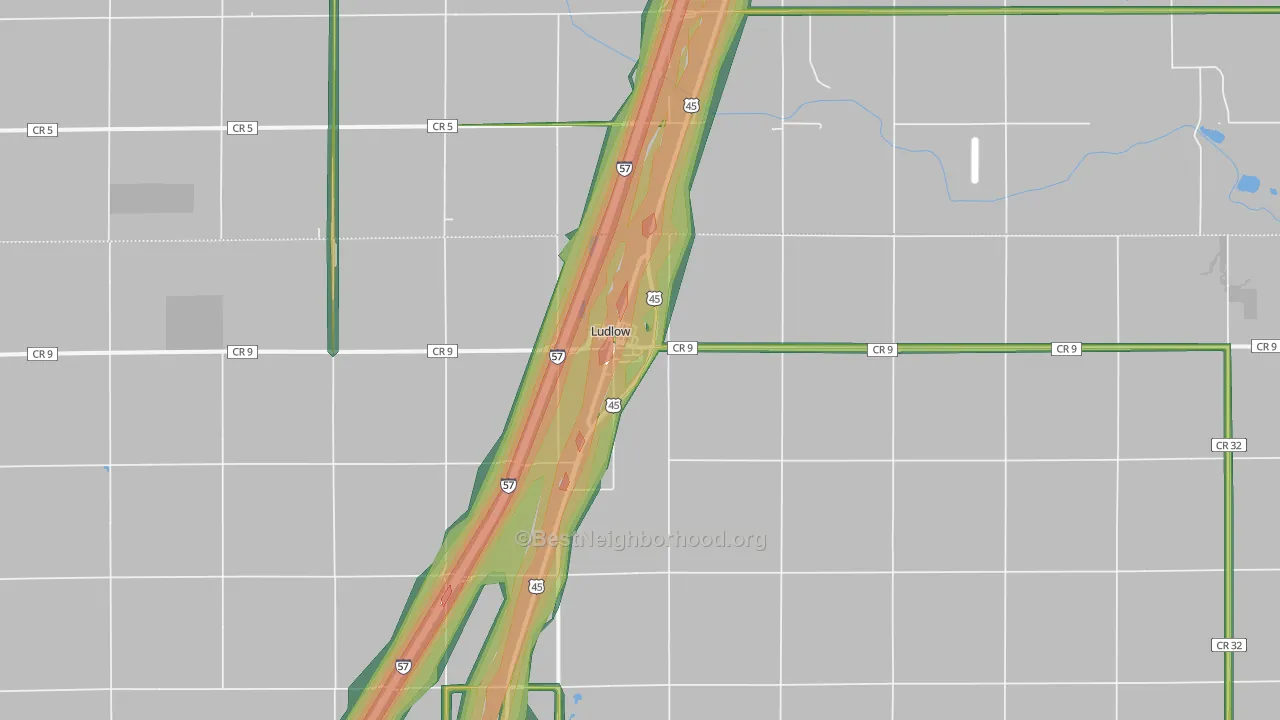 60949, IL Map of Noise Levels in 60949
