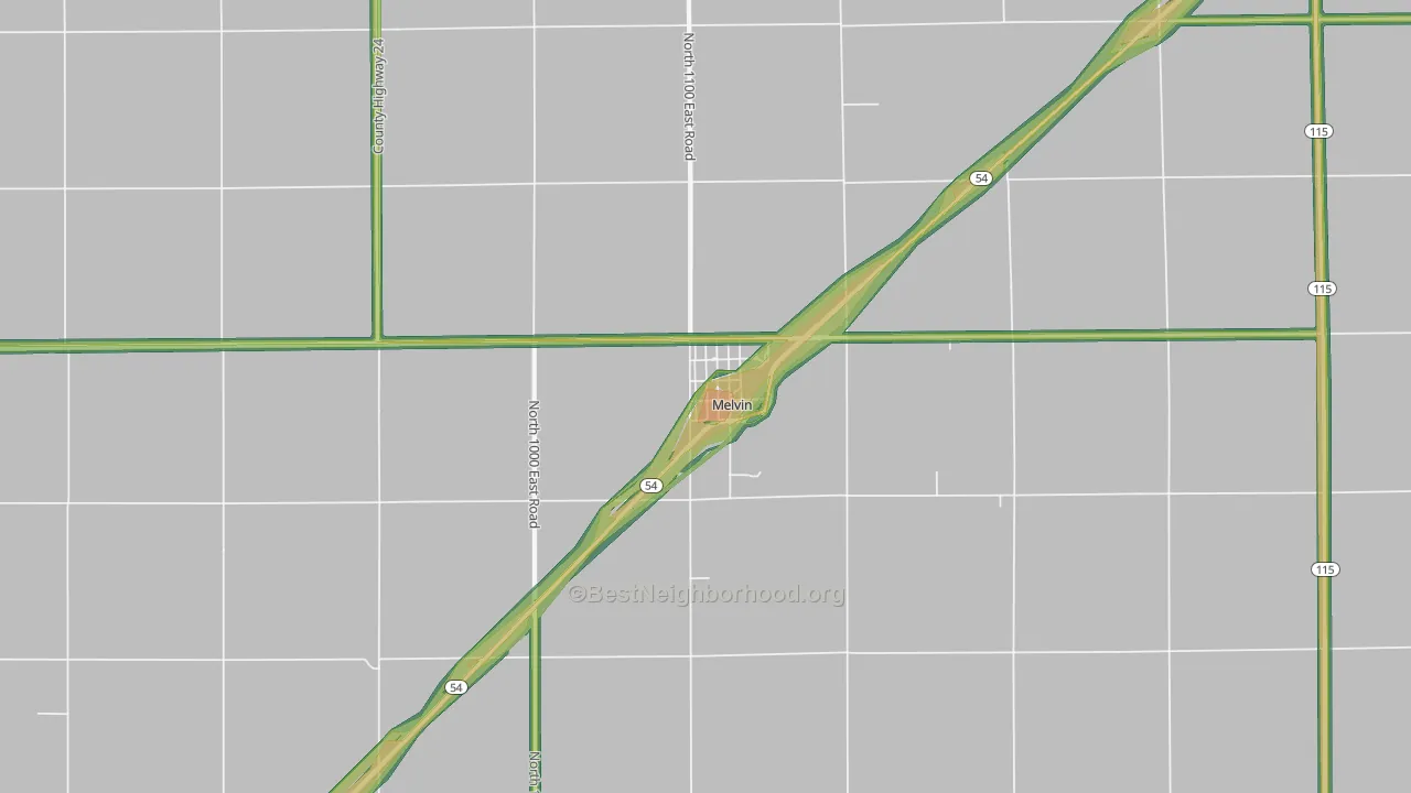 60952, IL Map of Noise Levels in 60952