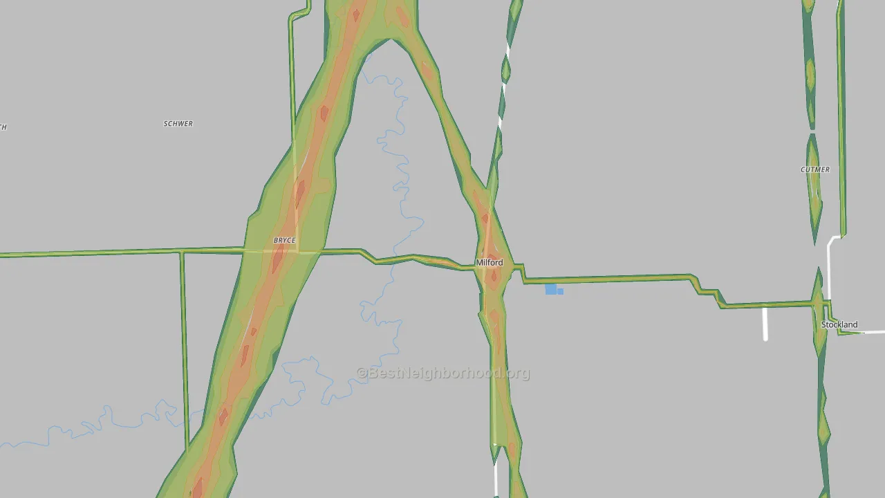 60953, IL Map of Noise Levels in 60953