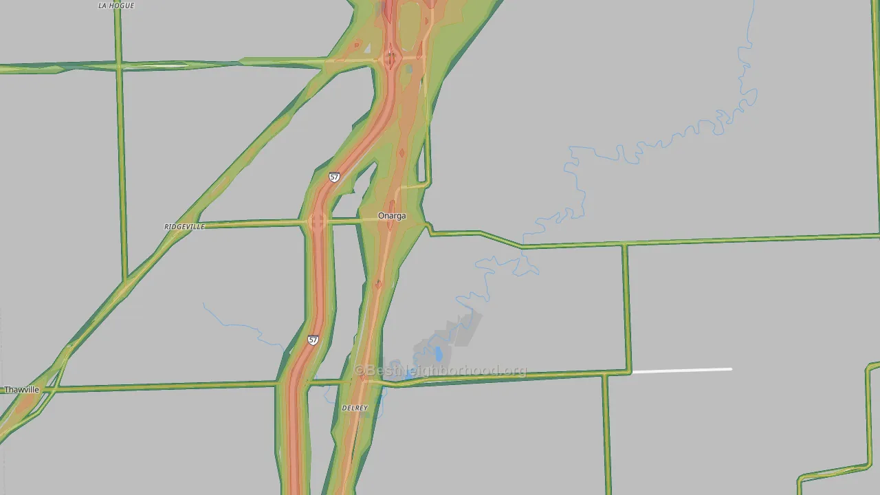 60955, IL Map of Noise Levels in 60955