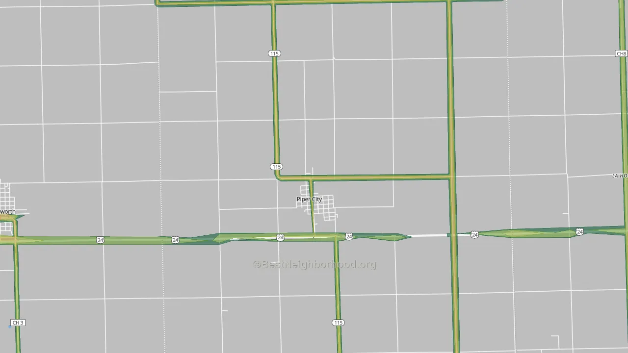 60959, IL Map of Noise Levels in 60959