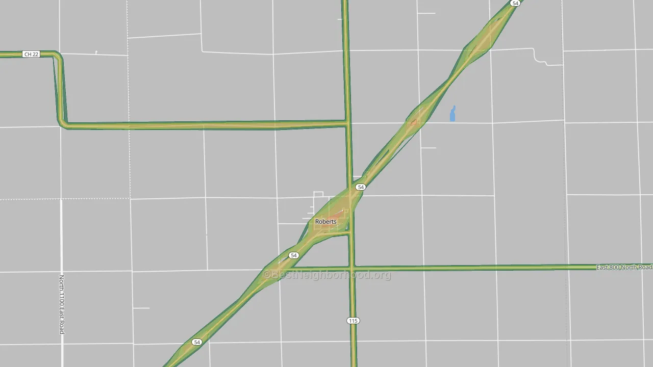 60962, IL Map of Noise Levels in 60962