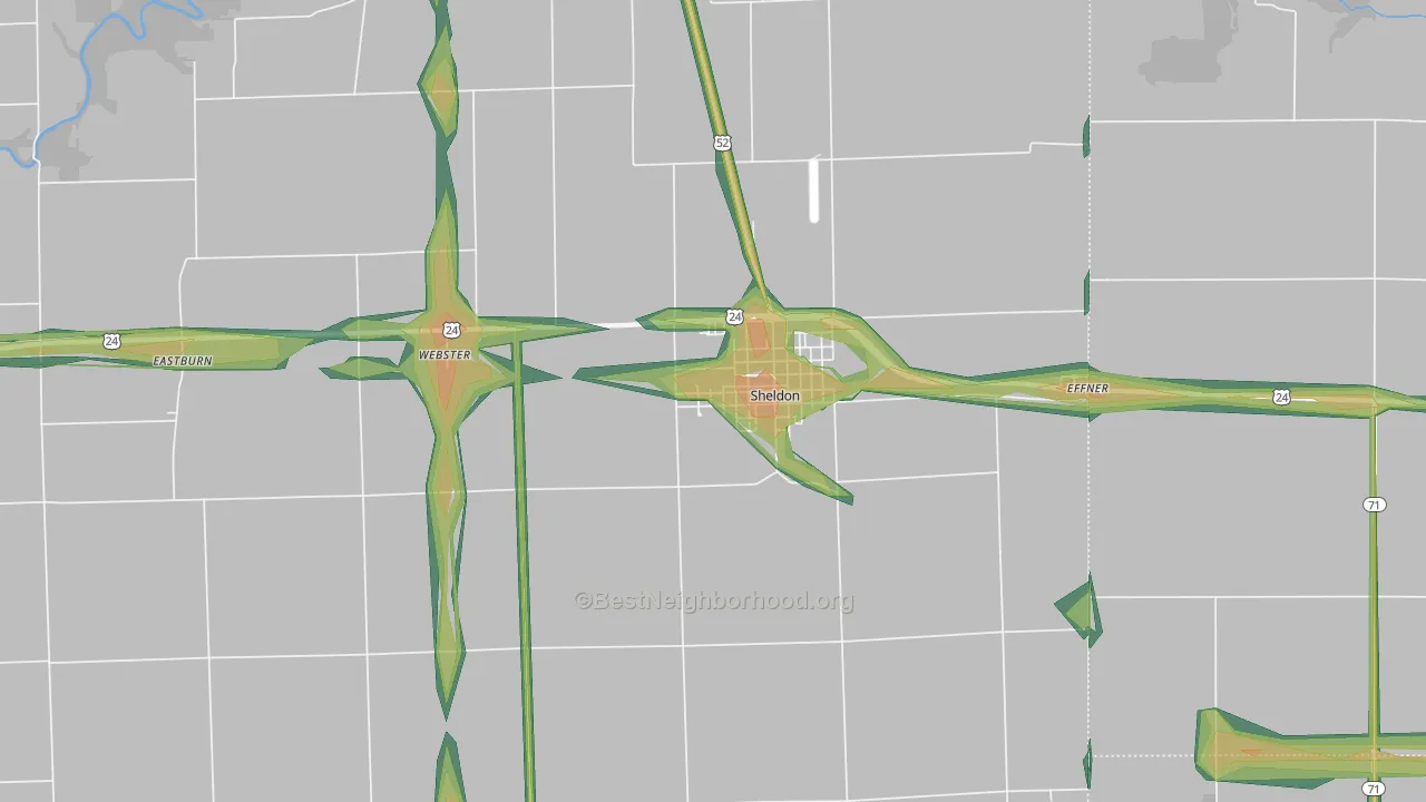 60966, IL Map of Noise Levels in 60966