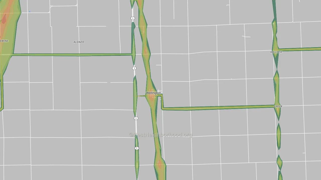 60973, IL Map of Noise Levels in 60973