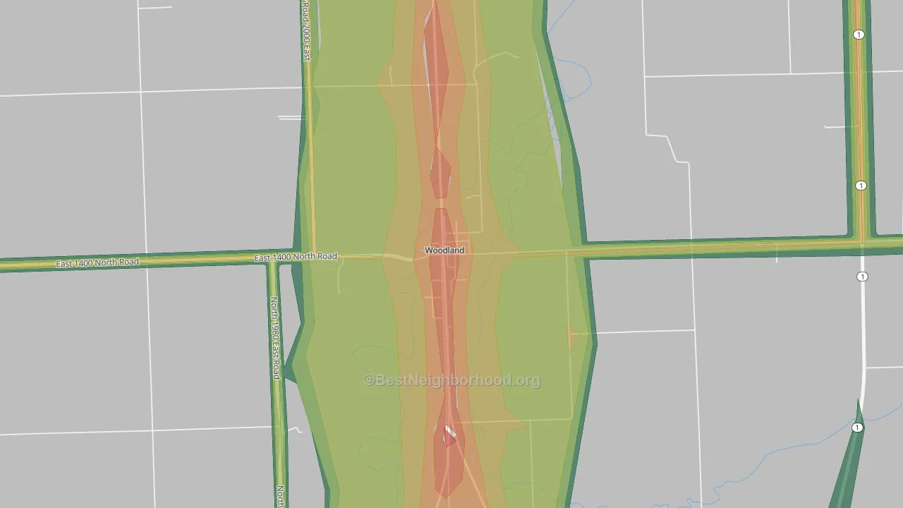 60974, IL Map of Noise Levels in 60974