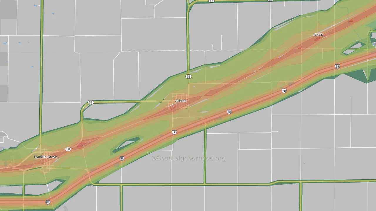 61006, IL Map of Noise Levels in 61006