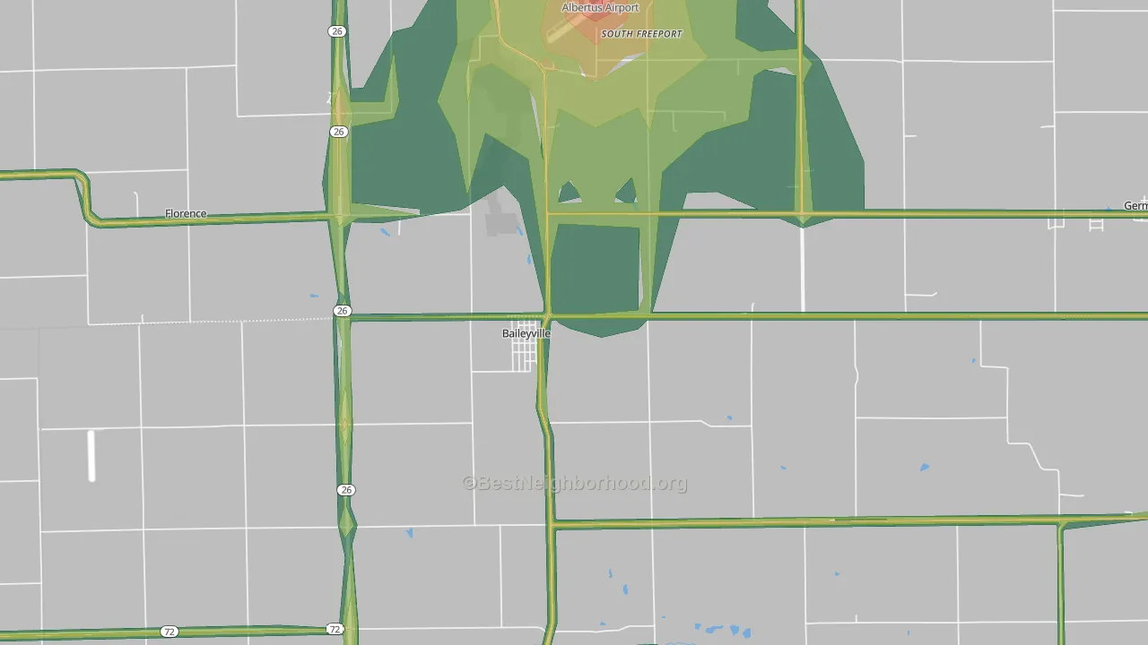 61007, IL Map of Noise Levels in 61007