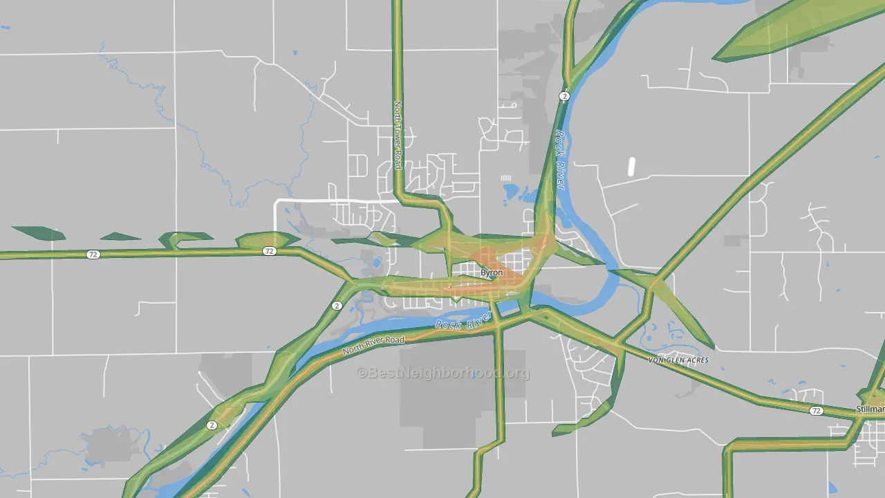 61010, IL Map of Noise Levels in 61010