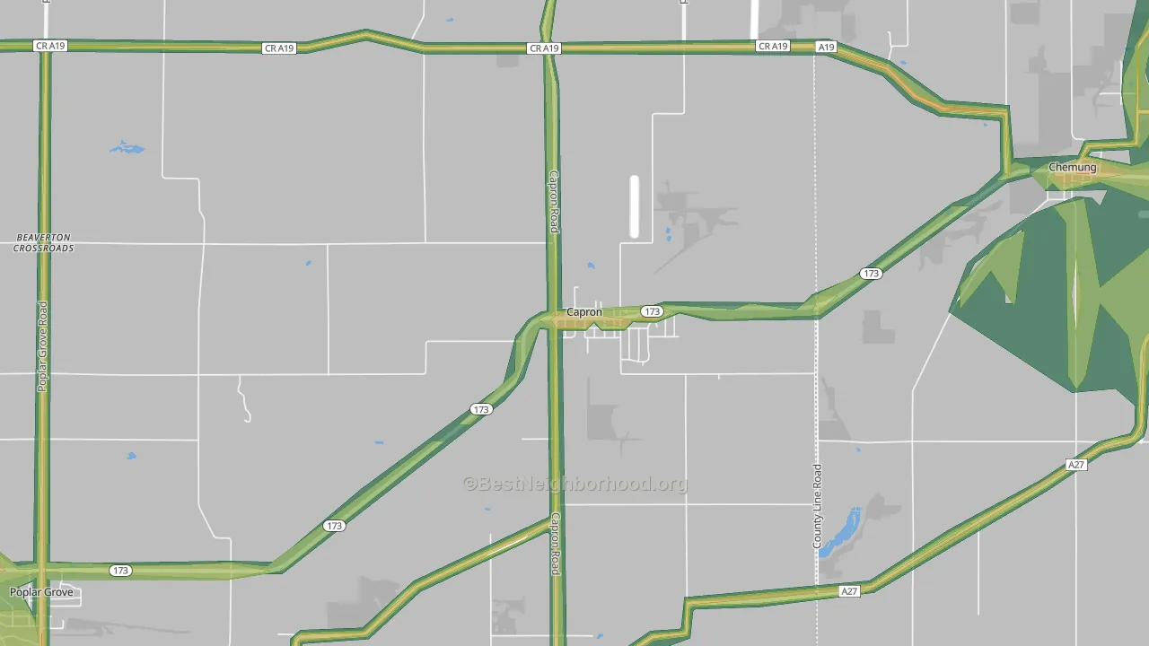 61012, IL Map of Noise Levels in 61012