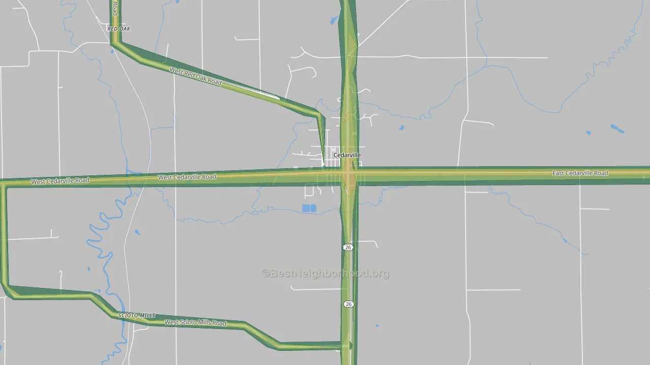 61013, IL Map of Noise Levels in 61013