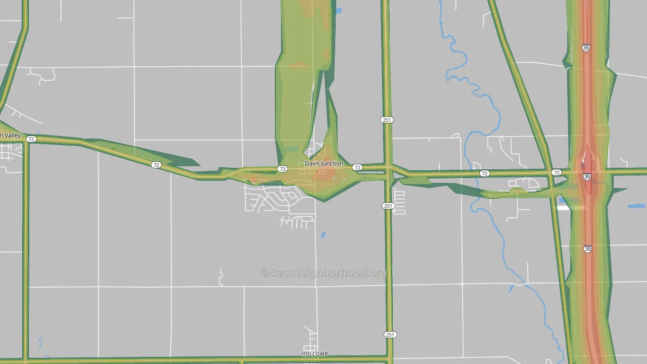 61020, IL Map of Noise Levels in 61020