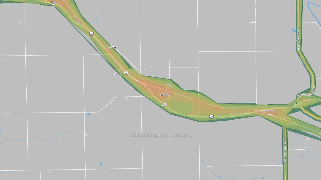 61027, IL Map of Noise Levels in 61027