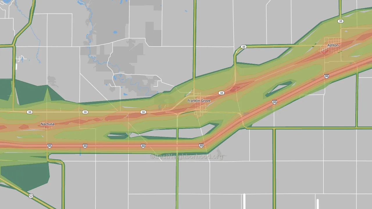 61031, IL Map of Noise Levels in 61031
