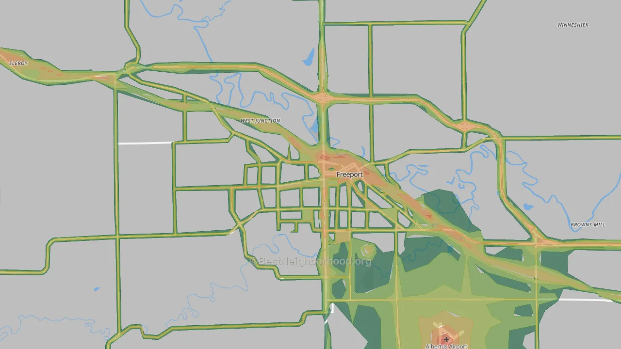 61032, IL Map of Noise Levels in 61032