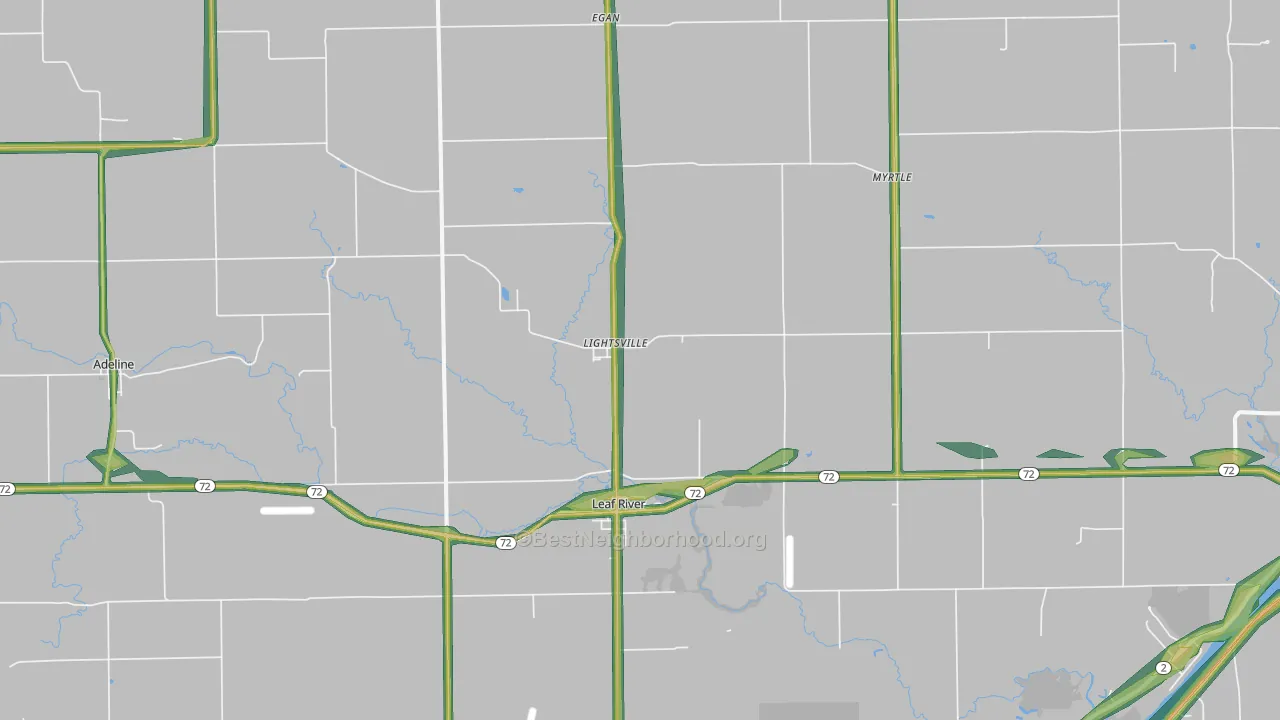 61047, IL Map of Noise Levels in 61047