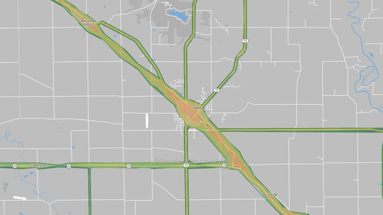 61048, IL Map of Noise Levels in 61048