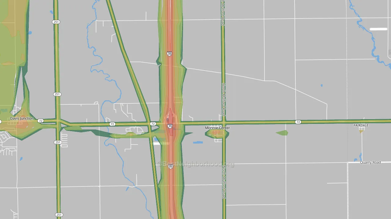 61052, IL Map of Noise Levels in 61052
