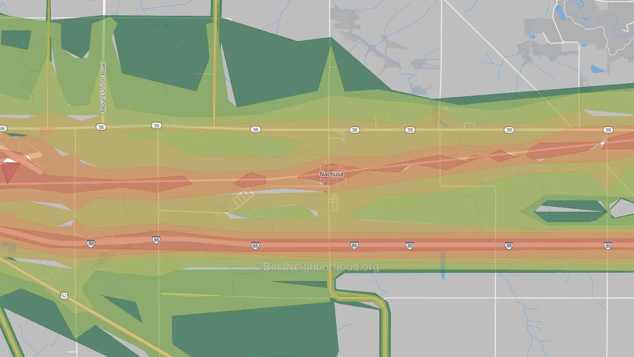 61057, IL Map of Noise Levels in 61057