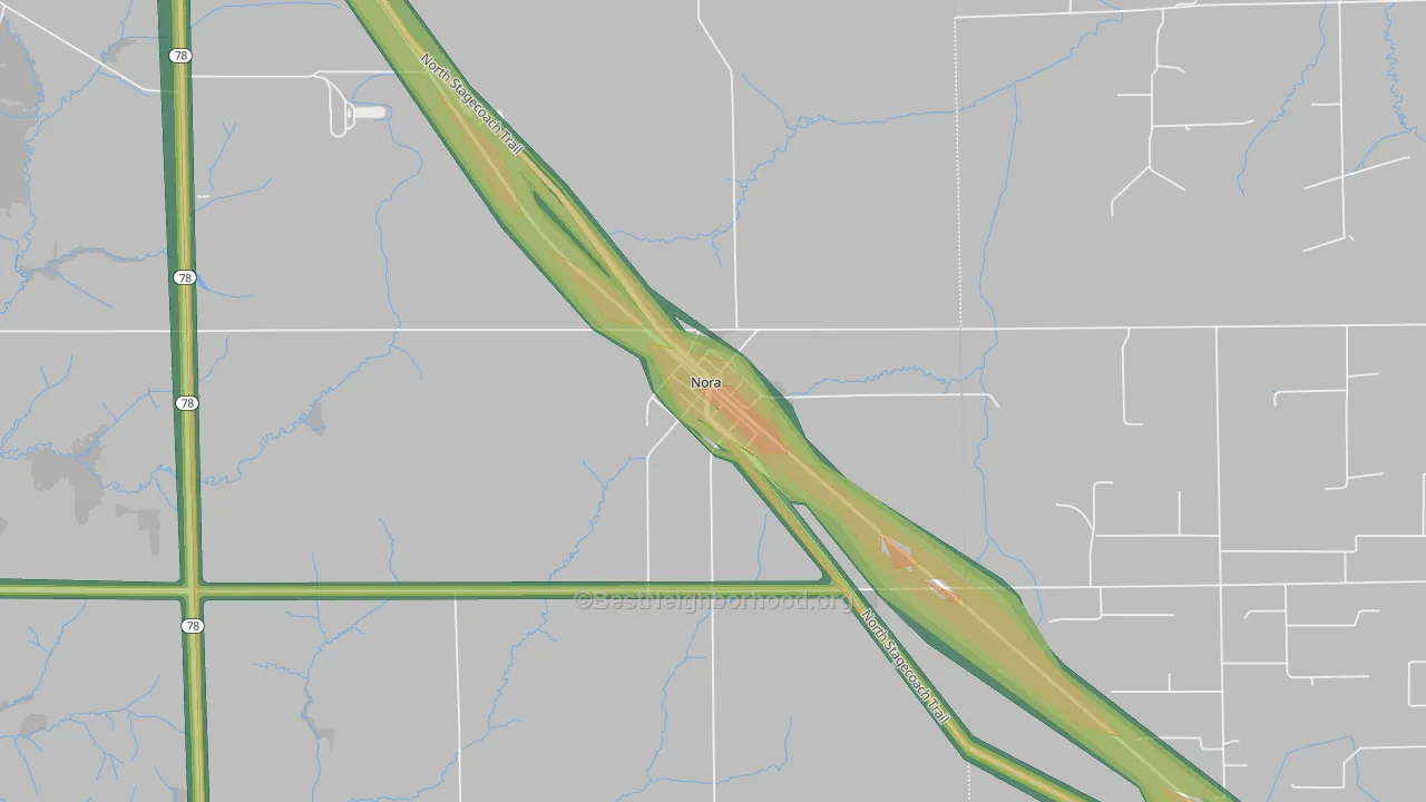 61059, IL Map of Noise Levels in 61059