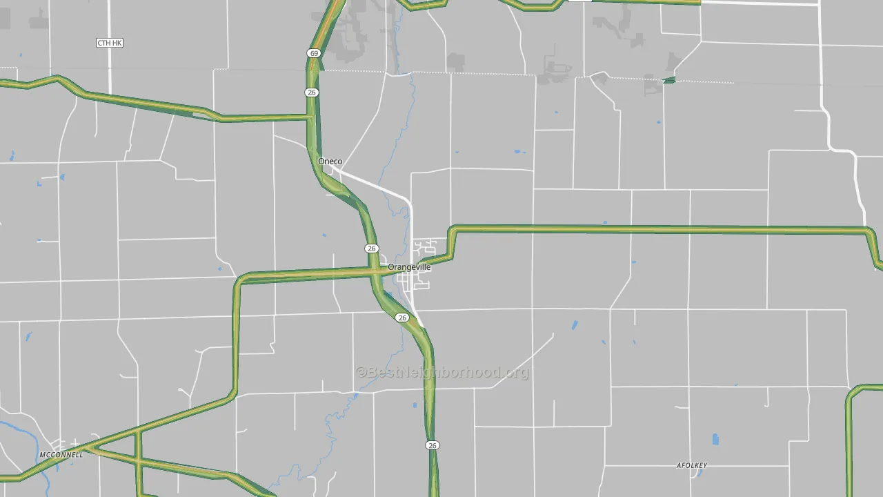 61060, IL Map of Noise Levels in 61060