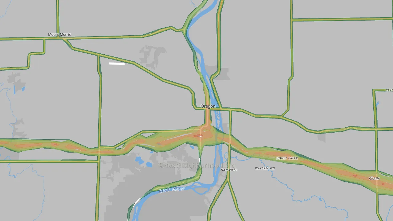 61061, IL Map of Noise Levels in 61061