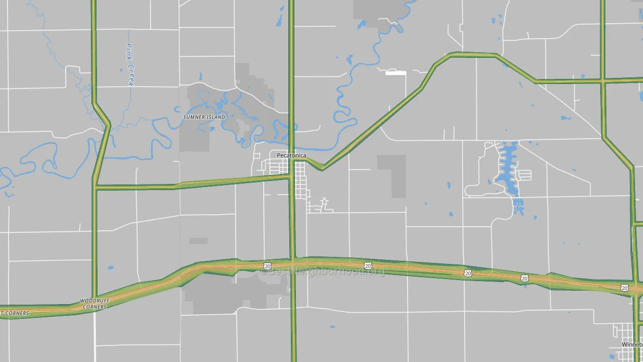 61063, IL Map of Noise Levels in 61063