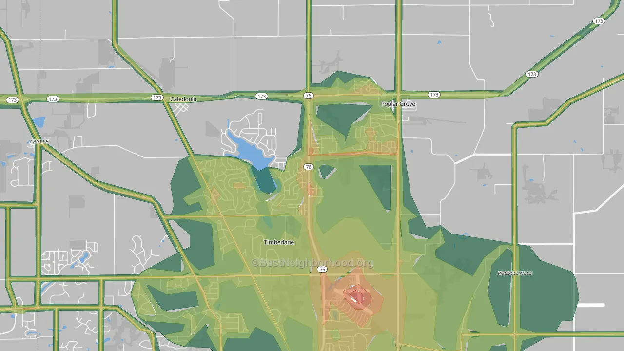 61065, IL Map of Noise Levels in 61065