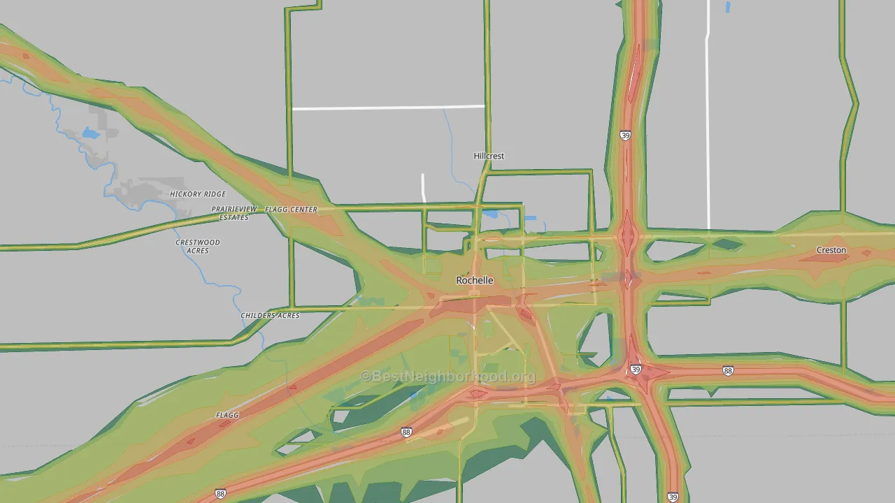 61068, IL Map of Noise Levels in 61068