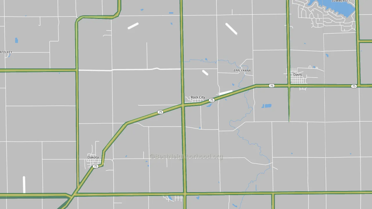 61070, IL Map of Noise Levels in 61070