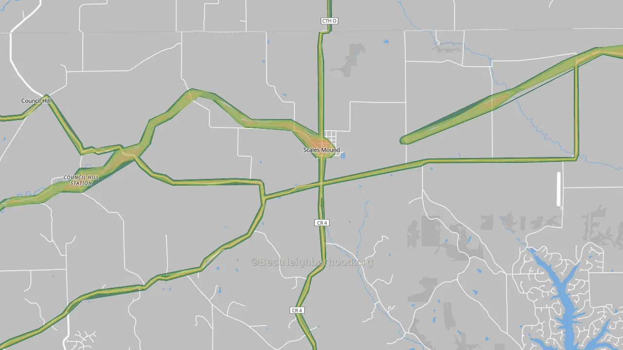 61075, IL Map of Noise Levels in 61075