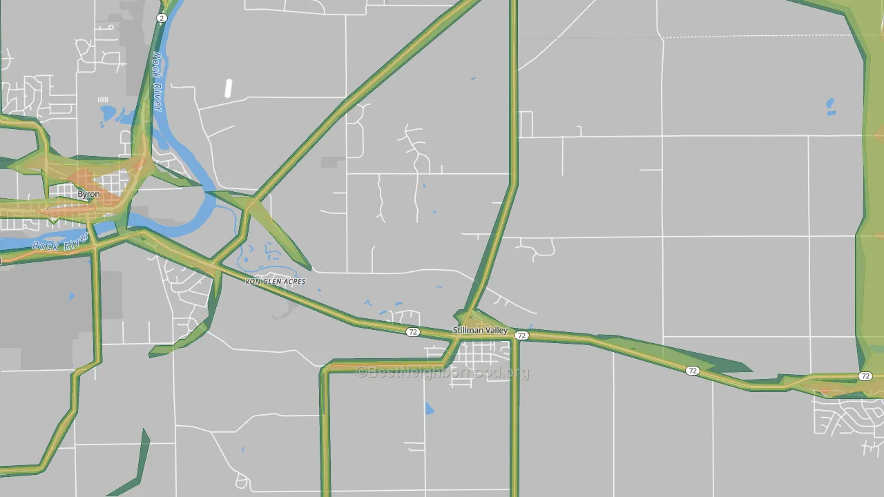 61084, IL Map of Noise Levels in 61084