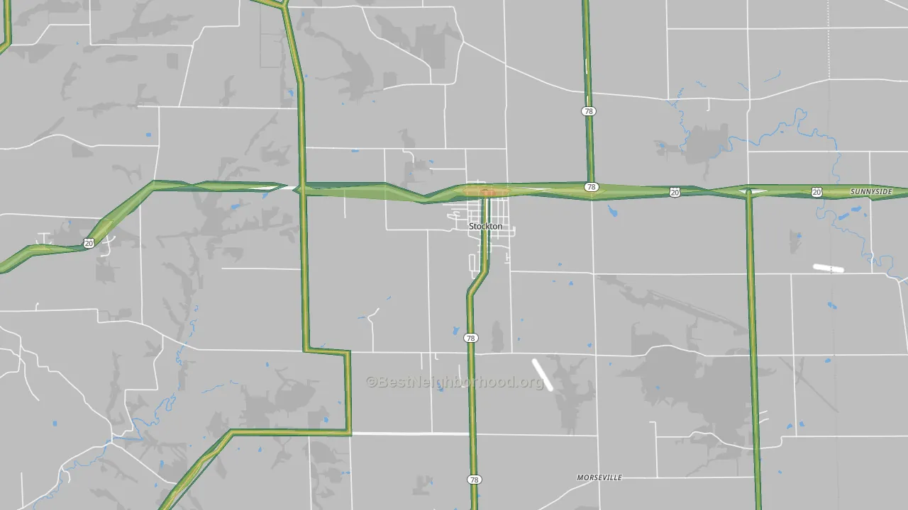 61085, IL Map of Noise Levels in 61085