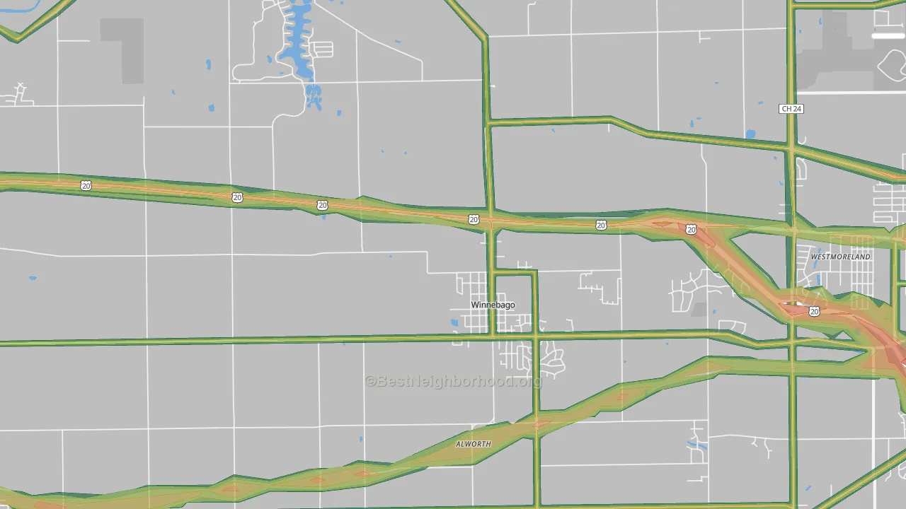 61088, IL Map of Noise Levels in 61088
