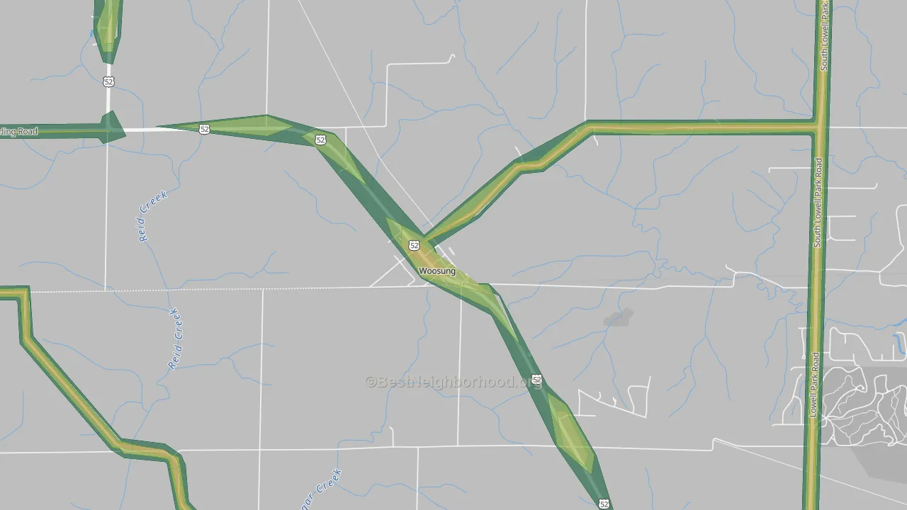 61091, IL Map of Noise Levels in 61091