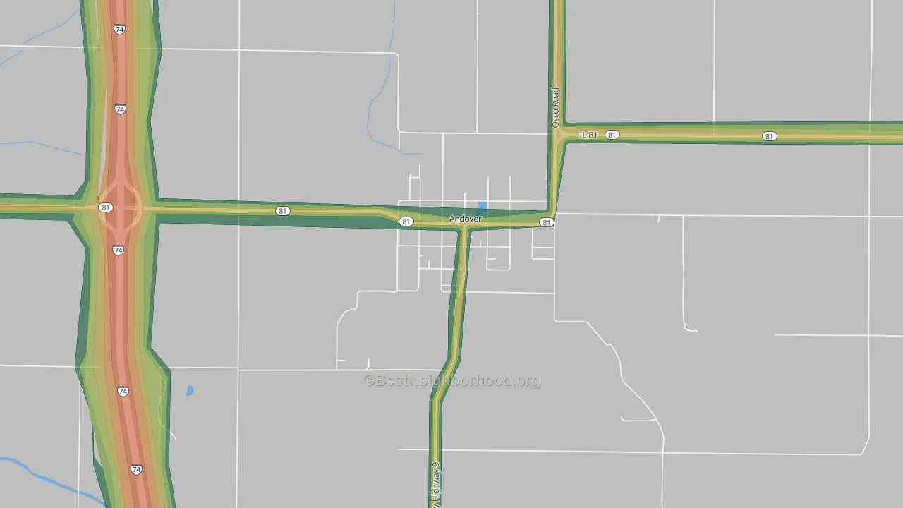 61233, IL Map of Noise Levels in 61233