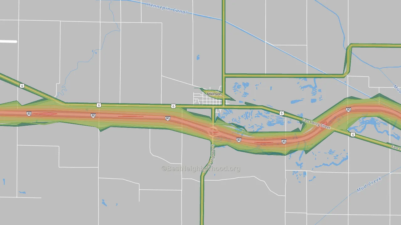 61235, IL Map of Noise Levels in 61235