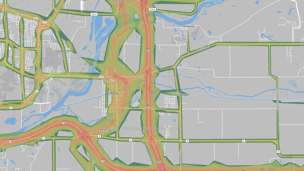 61241, IL Map of Noise Levels in 61241