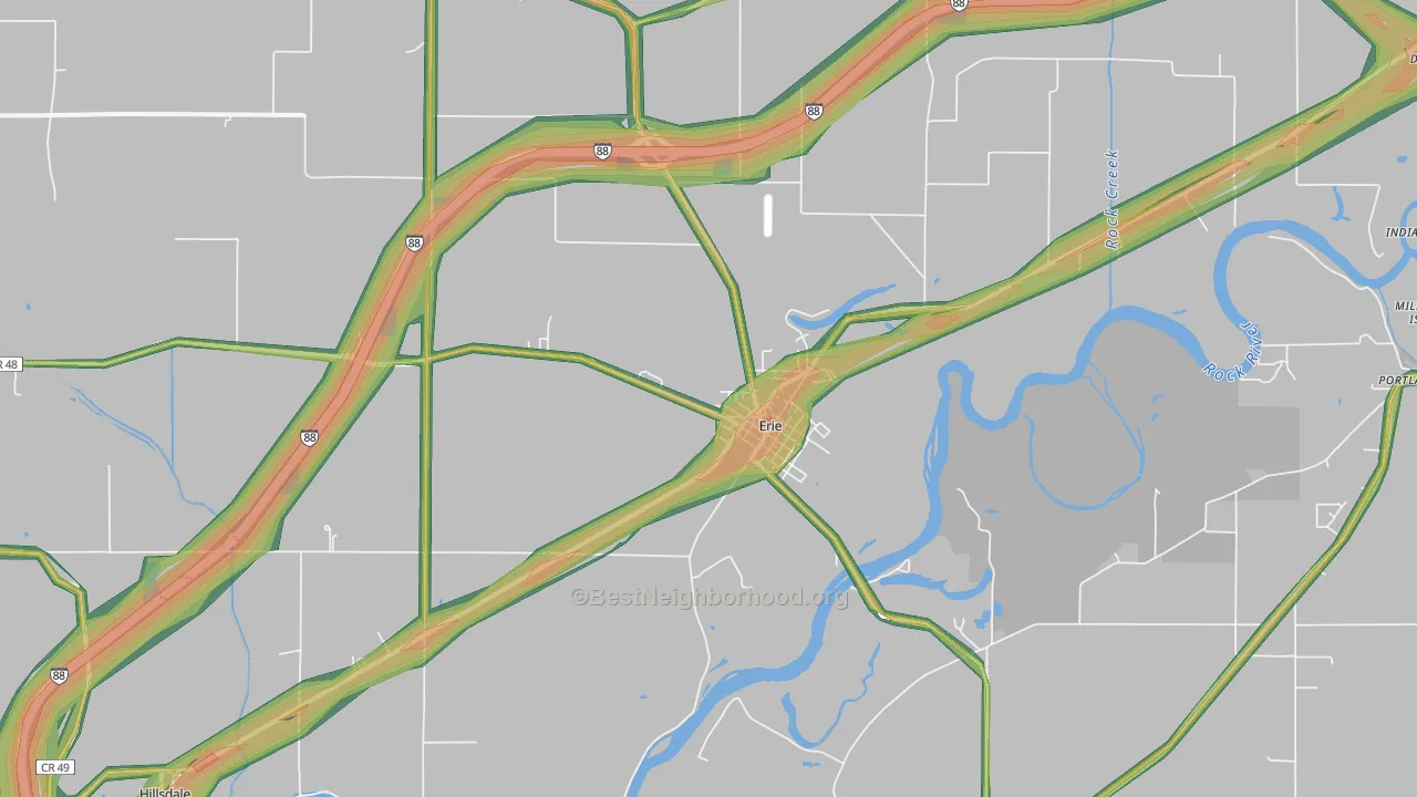 61250, IL Map of Noise Levels in 61250