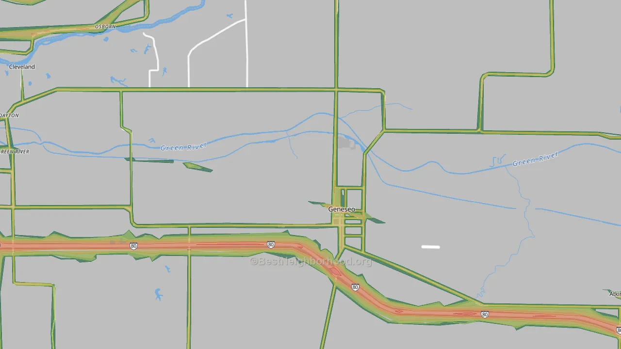 61254, IL Map of Noise Levels in 61254