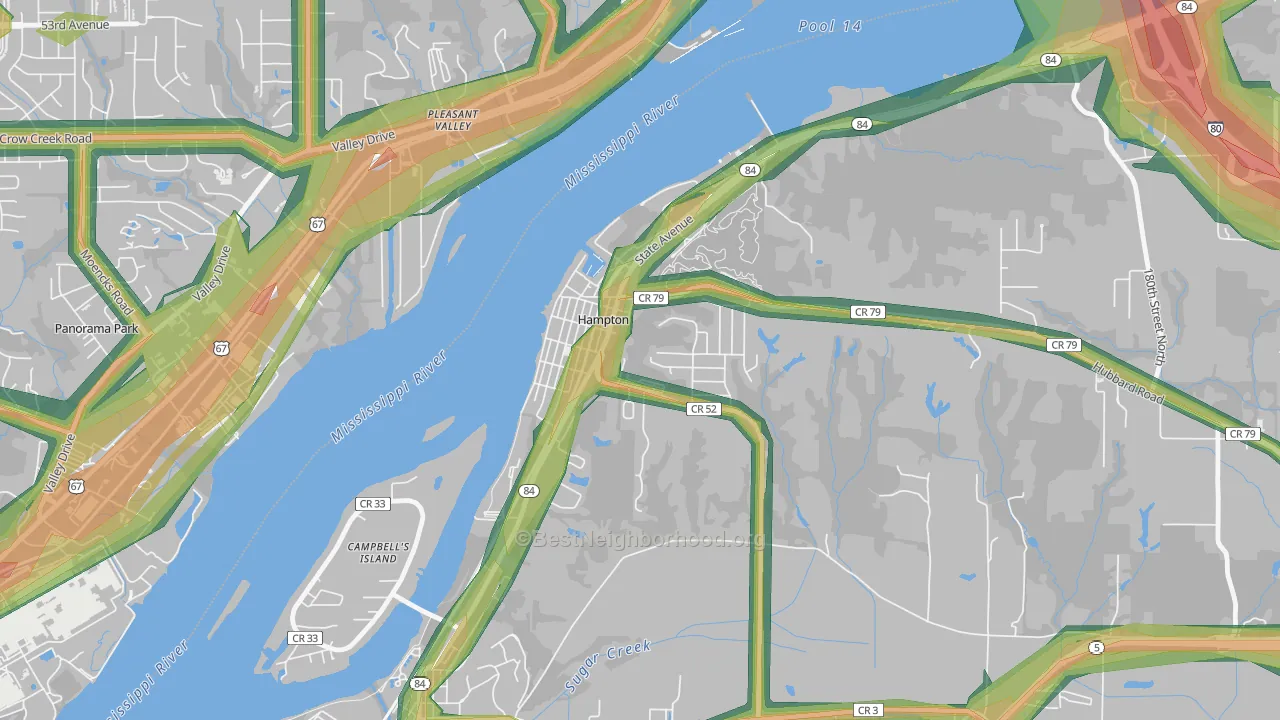 61256, IL Map of Noise Levels in 61256