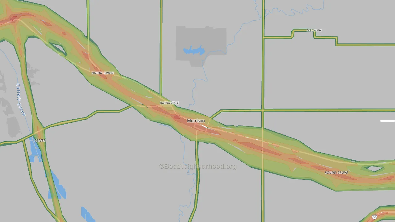 61270, IL Map of Noise Levels in 61270