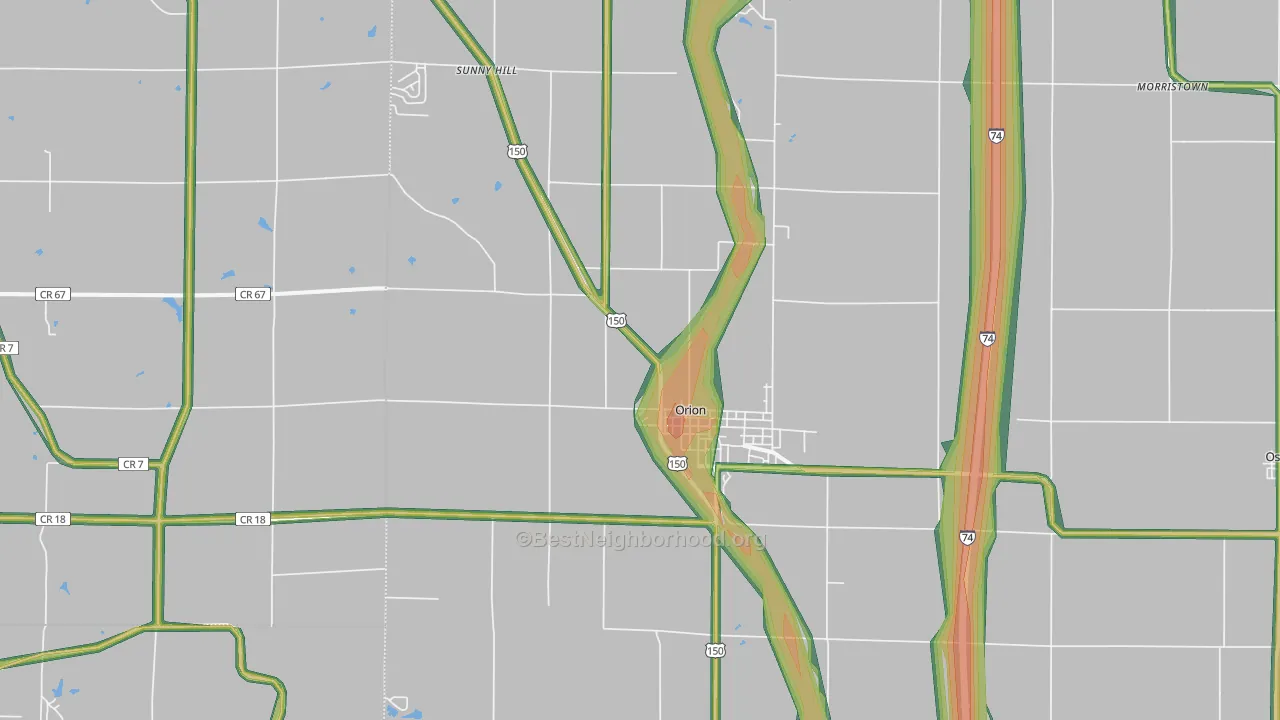61273, IL Map of Noise Levels in 61273
